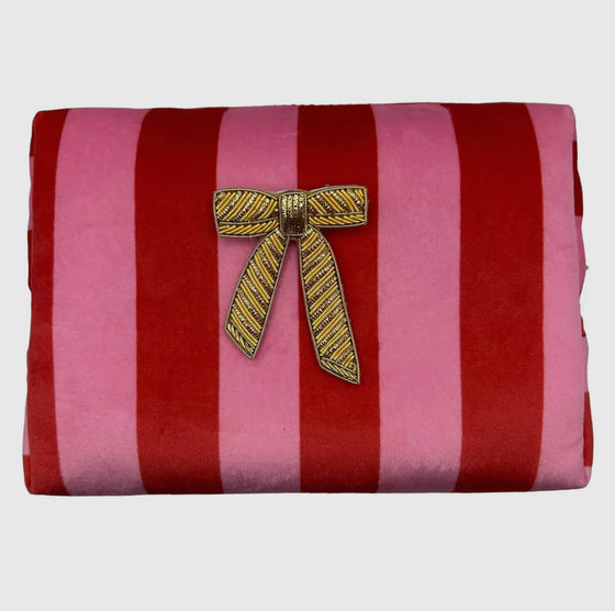 Striped Pink Make-up Bag Large