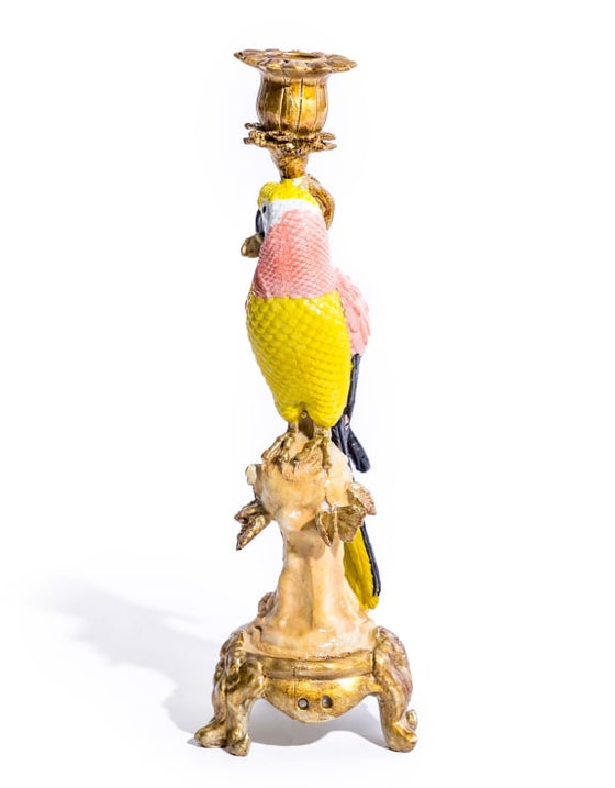 Pink Parrot Candlestick