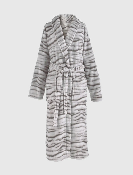 White Siberian Tiger Unisex Robe