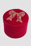 Pink Velvet Box and Embroided Bow