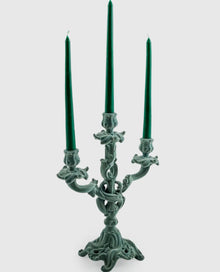  Light Grey/Blue Flock Candelabra