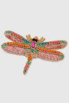 Pink Beaded Dragonfly Brooch