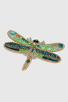 Green Beaded Dragonfly Brooch