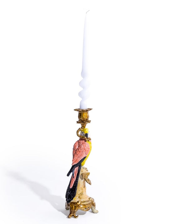 Pink Parrot Candlestick