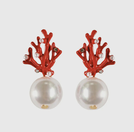 Red Coral Earrings