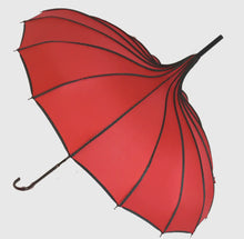  Red Ribbed Pagoda Umbrella