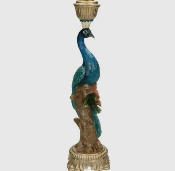 Shy Peacock Candle Holder