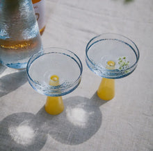  Yellow Champagne Coupe - Set of Two