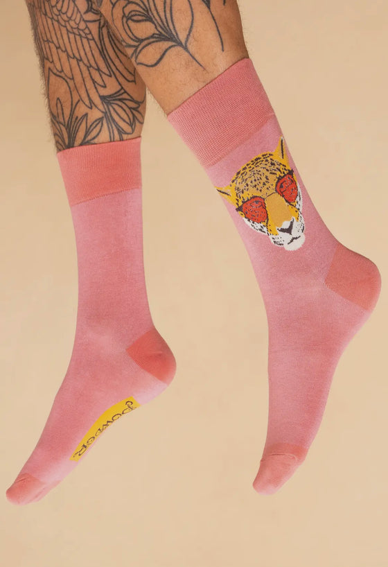 Men's Shady Jaguar Socks - Petal