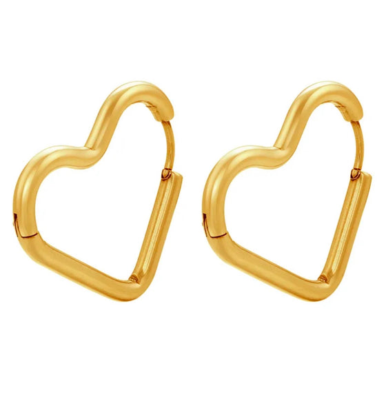 Heart Shaped Earrings Stainless Steel