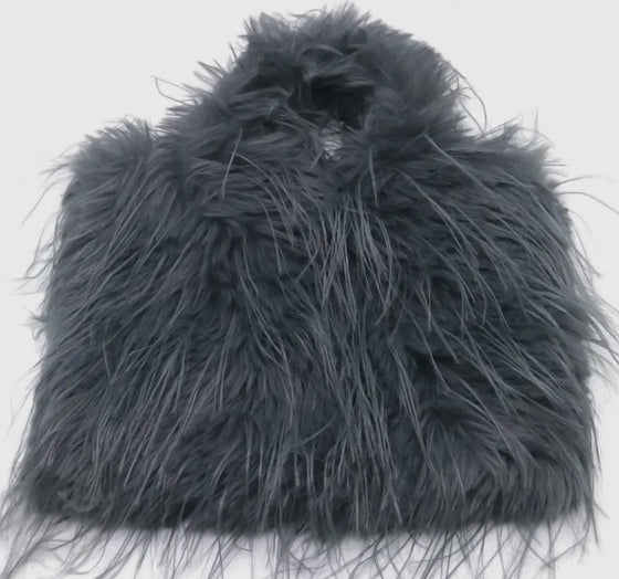 Grey Furry Bag