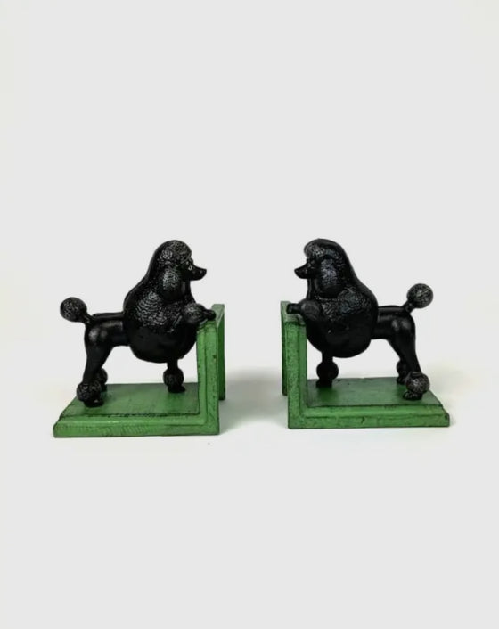 Black Poodle Bookends