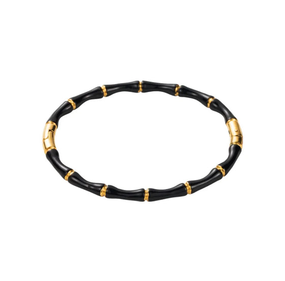 Black And Gold Bamboo Bracelet