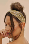 Velvet Embellished Headband - Sage Heart