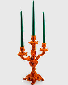  Bright Orange Flock Candelabra