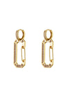 Gold Plated Earrings Zircon Purple Copper