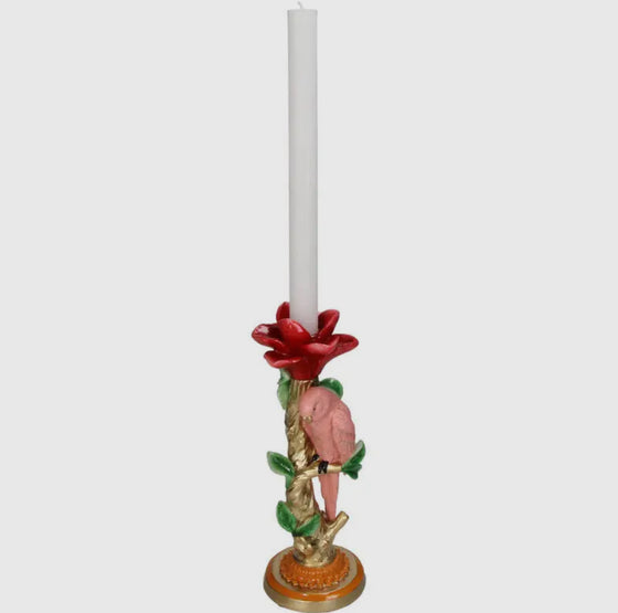 Pink Parrot Candle Holder