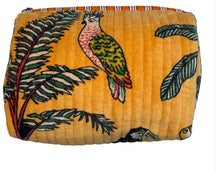  Madagascar velvet make-up bag in gold - Sixton London