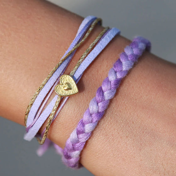 Wrap Armband Lilac Heart