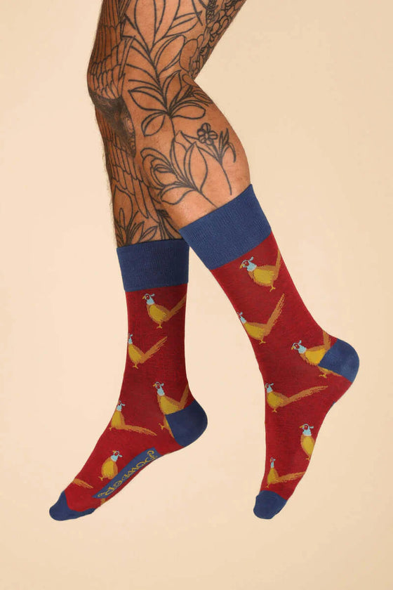 Powder Design Men's Pheasants Socks - Raspberry