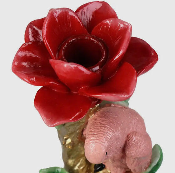 Pink Parrot Candle Holder